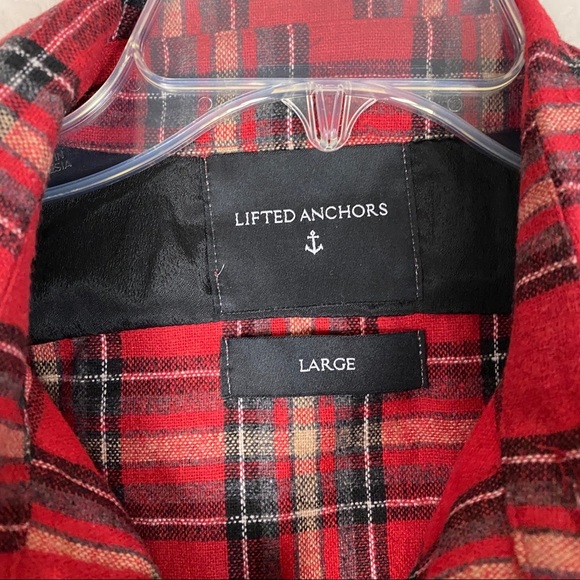 Lifted Anchors Plaid Button Up Shirt Muscle Large - Picture 7 of 7